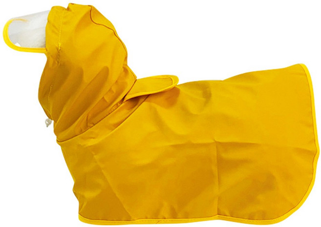 강아지 아웃도어 판초 우비 중형견 대형견 레인코트, 옐로우, 1개