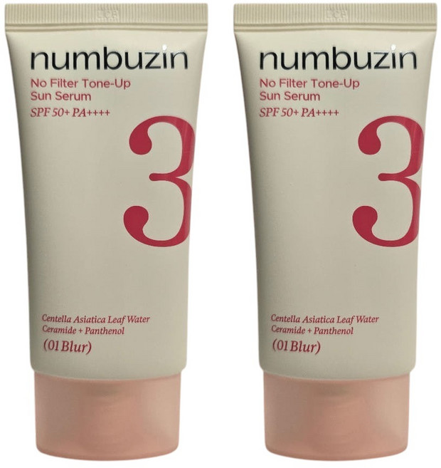넘버즈인 3번 도자기결 톤업베이지 선크림 SPF50+ PA++++ 01 블러, 2개, 50ml