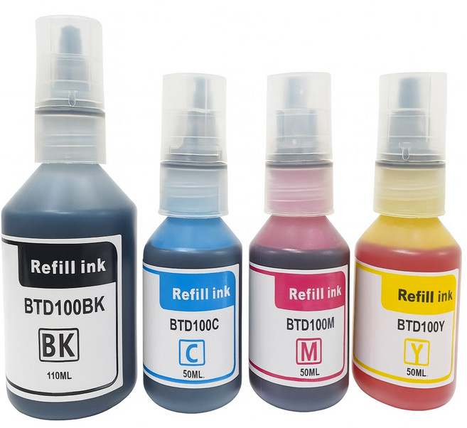 잉크아울렛 브라더 BTD100 호환잉크세트 DCP-T236 T436W T536DW DCP-T730DW T830 T930dw T730dw T536dw btd100세트, 1개, 재생 비티디100 4색세트