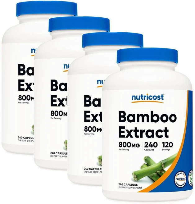 뉴트리코스트 뱀부 대나무 추출물 800mg 캡슐 Nutricost Bamboo Extract, 240정, 4개 - 쿠팡