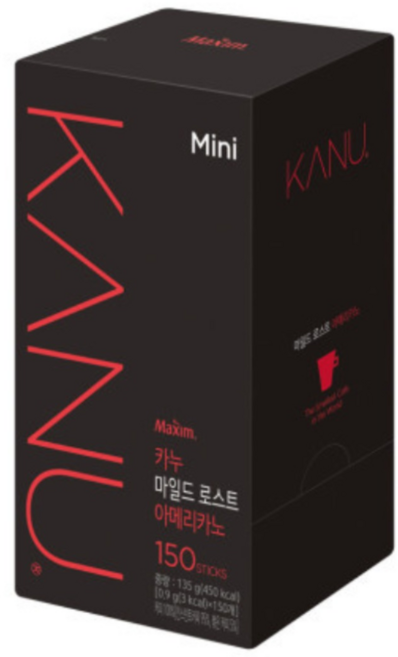 KANU 커피 마일드 블랙 아메리카노 카누 마일드 150T, 150개입, 3박스, 900mg