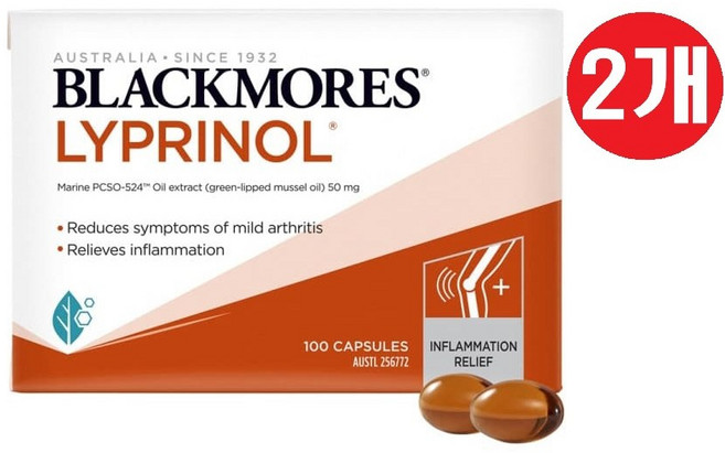 [호주정품직구] 블랙모어스 리프리놀 초록입홍합오일 BLACKMORES Lyprinol 100 Capsules, 2개, 100정