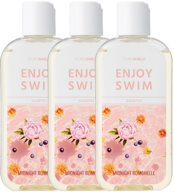 인조이스윔 수영장 염소 냄새 제거 수영 미드나잇 밤쉘 샴푸, 3개, 200ml