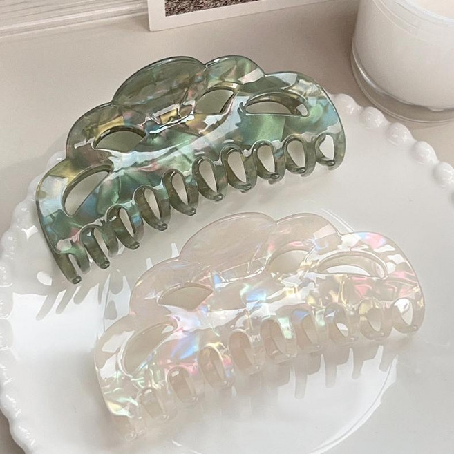 우아한 오로라 감성 심플 샤크 헤어악세사리 집게핀
