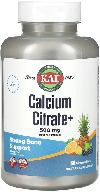 KAL 칼슘 시트레이트플러스 혼합 과일 츄어블 60정, 5개 - 쿠팡
