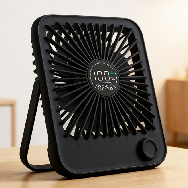 Ambition 탁상용 무선 휴대용 선풍기, A블랙, sk-102