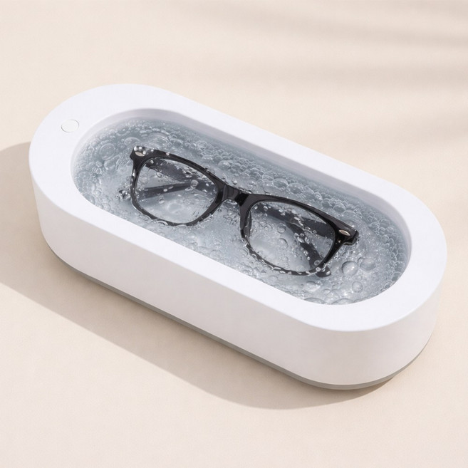 모아즈 가정용 무선 초음파 안경 세척기, 1개, 딥화이트