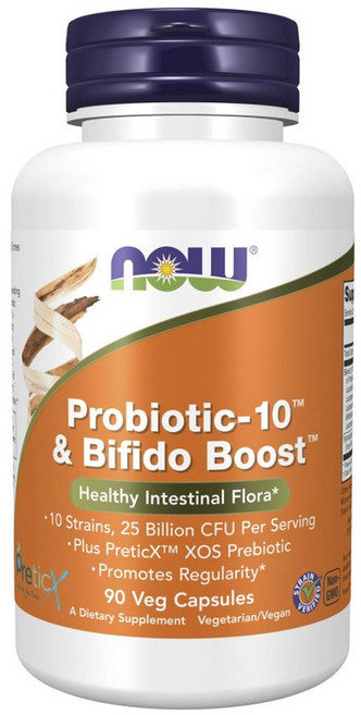 NOW Foods Probiotic-10益生菌乳雙歧桿菌素食膠囊, 1罐, 90顆