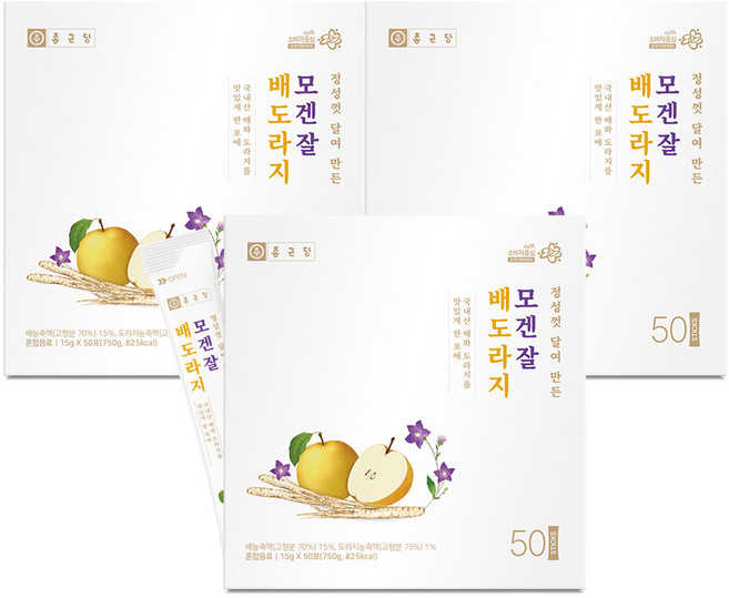 [박스당 50포] 종근당 모겐잘 배도라지 진액스틱 / 국내산 배도라지 꿀 모과 생강, 750g, 3박스