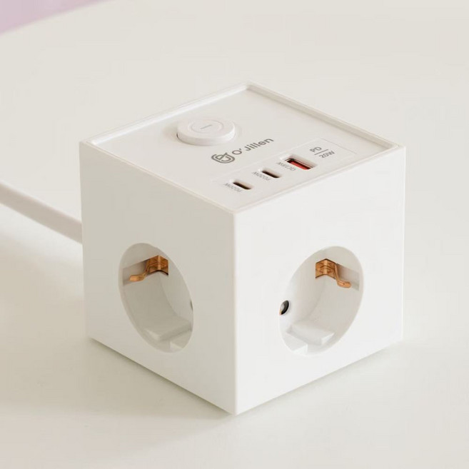 오지렌 고성능 USB C타입 고속충전 고용량 큐브 멀티탭 콘센트, 화이트(PD20W), 1개