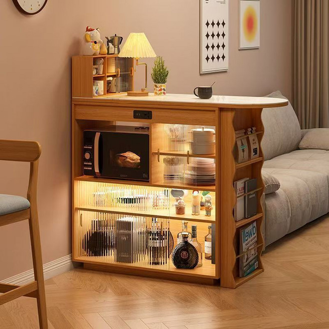 원목 홈바테이블 이동식 확장형 사이드보드 거실 파티션 일본식 아일랜드 카운터 소형 아파트 인테리어 미니바테이블 높은바테이블 디자인 가구, A_월넛 그린 원목 바 스툴 1개