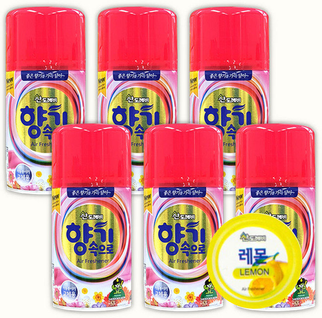 산도깨비 향기속으로 방향제/자동분사기 리필 향캔, 6개, 액체타입