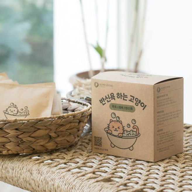 입욕제 족욕제 세안제 반신욕 하는 고양이, 1개, 144g