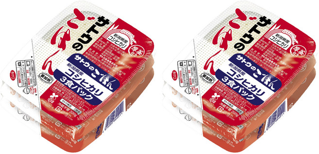 新潟縣產越光米即食飯 3入, 2組, 600g