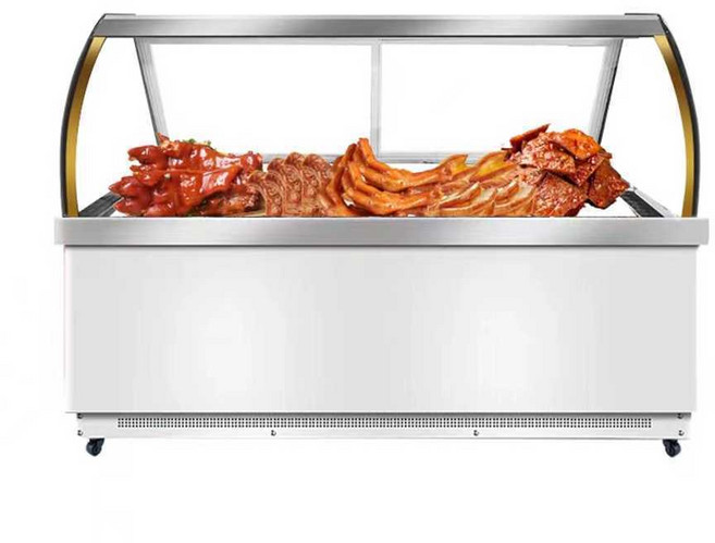 정육 쇼케이스 야채 업소용 마라탕 대형 셀프바 평대 냉장고, 화이트 1.2m 전후 도어