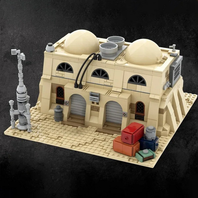 Moc Desert House Village 스타 영화 Tatooine Mos Eisley Cantina 호환 75290 빌딩