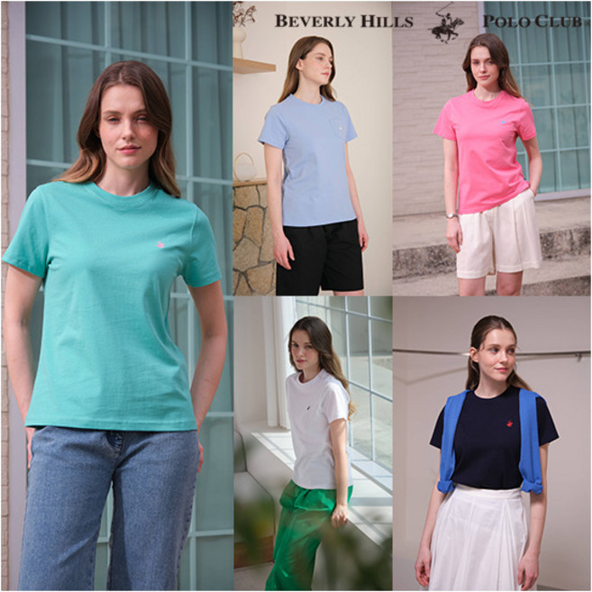 [비버리힐스폴로클럽] 26SS 여성 코튼 반팔티셔츠 5종