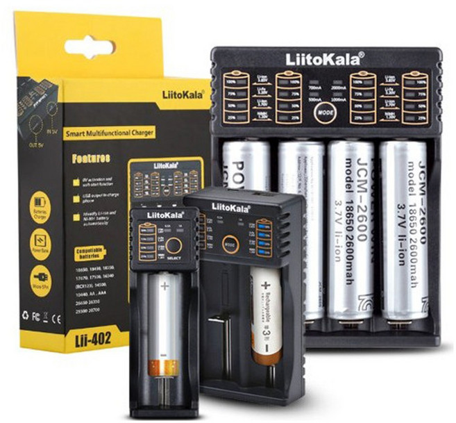 KC인증 18650 배터리 1구 2구 4구 8구 충전기 카메라 건전지 충전기 리튬이온 AA aaa 충전지, 2구_18650배터리충전기, 1개