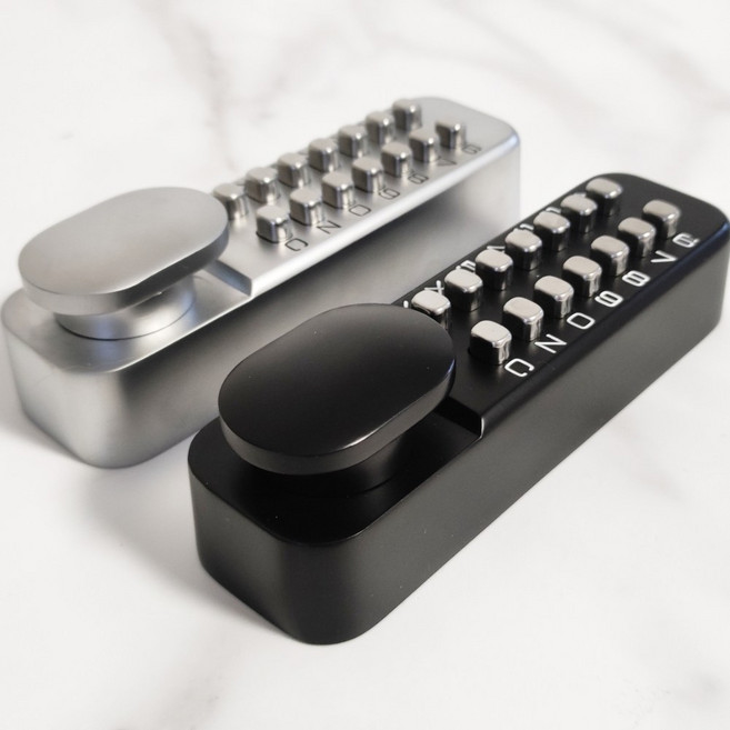 자체브랜드 대문 도어락 기계식 철문 무전원 수동 번호키 자물쇠, 고객직접설치, 은색