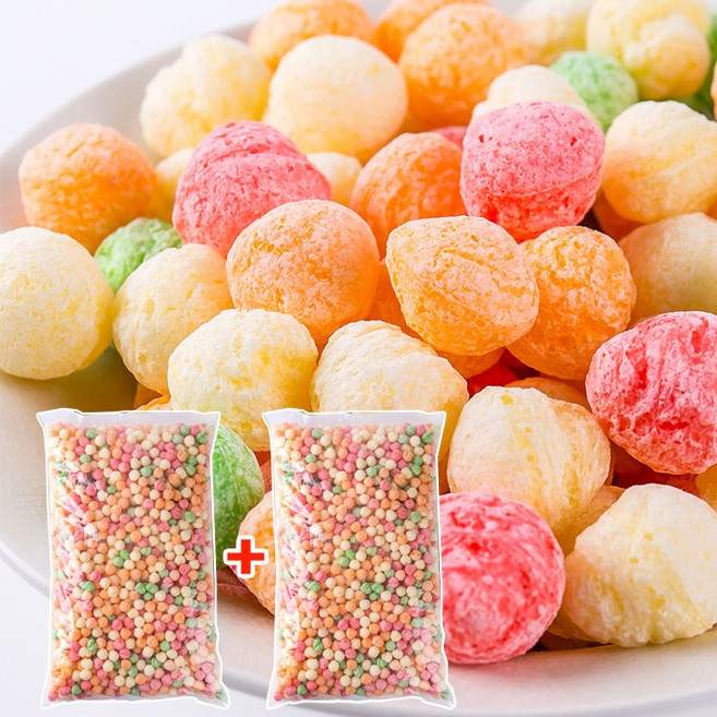 충남식품 추억의 주전부리 국민 간식 앵두콘 옛날 과자 뻥튀기 대용량, 2개, 1kg