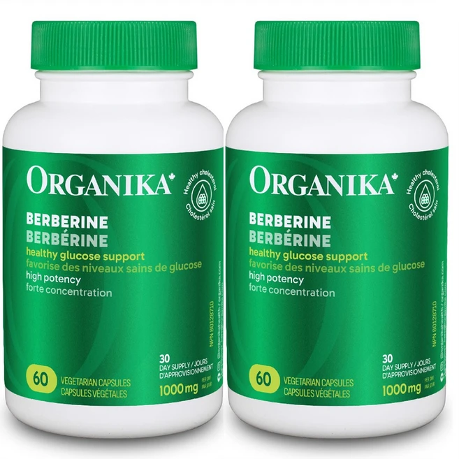 오가니카 베르베린 혈당완화 장청소 Organika Berberine 캐나다내수용, 2개, 60정 - 쿠팡
