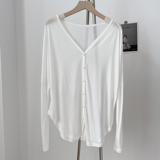 우아글로벌 텐셀 찰랑 루즈핏 시스루 커버업 여름가디건