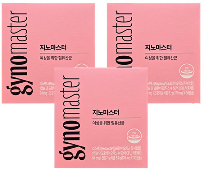 마스터 바이옴 지노마스터 리스펙타 질건강유산균 30캡슐 x3개 (3개월분), 30정, 3개