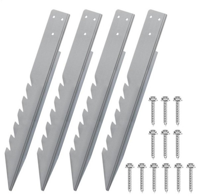 포스트 스파이크 4개 울타리 수리 앵커 키트 나사가 그라운드 스윙 정원 뒷정원용 파티오 액세서리, 01