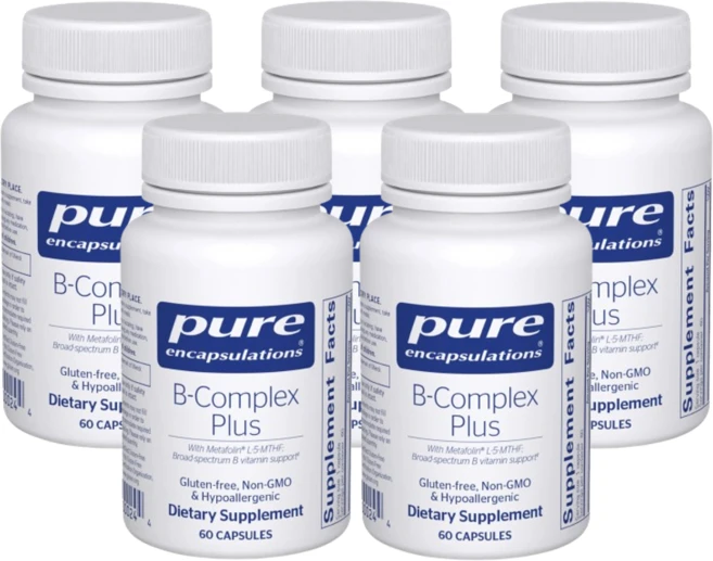 퓨어인캡슐레이션 비타민B 복합체 플러스 B-Complex Plus, 5개, 60정 - 쿠팡