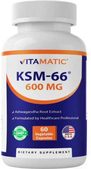 비타매틱 KSM-66 아슈와간다 루트 추출물 + 바이오페린, 미주 내수용 비타마틱 KSM66 아슈와간다 뿌리 추출물, 2개, 60회분 - 쿠팡