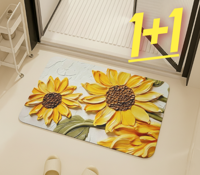 빨아쓰는 돈들어오는 재물운 금전운 현관 욕실 주방 해바라기 규조토 발매트