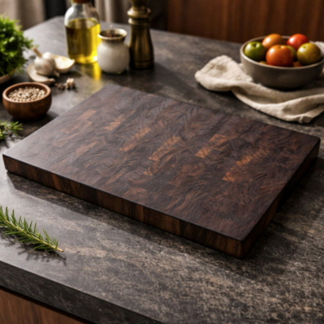 벨르썸 엔드그레인 도마 [ 탄화티크 직사각 L ] + 거치대 + 관리키트 전용왁스, 엔드그레인도마 + 관리키트 + 거치대 1개, 1세트