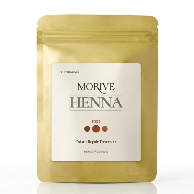 모리브 헤나 가루 염색약 빠른 30분 새치염색, 1개, 레드
