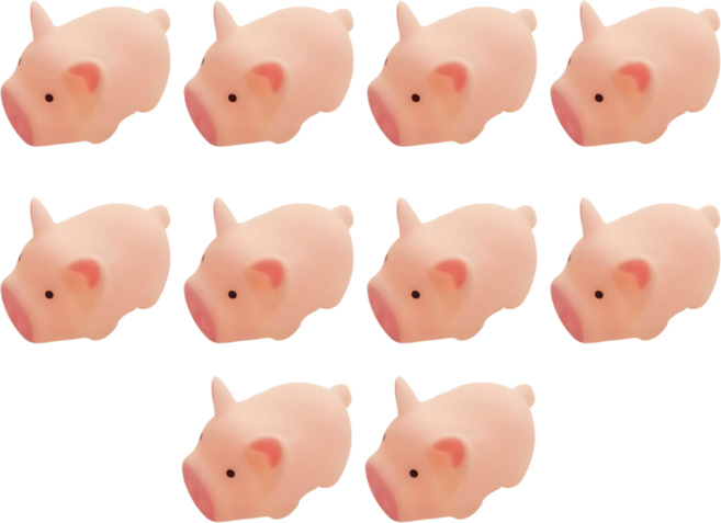 10개입 귀여운 미니 돼지 장식 삑삑이, 1세트, T376. 핑크 10개