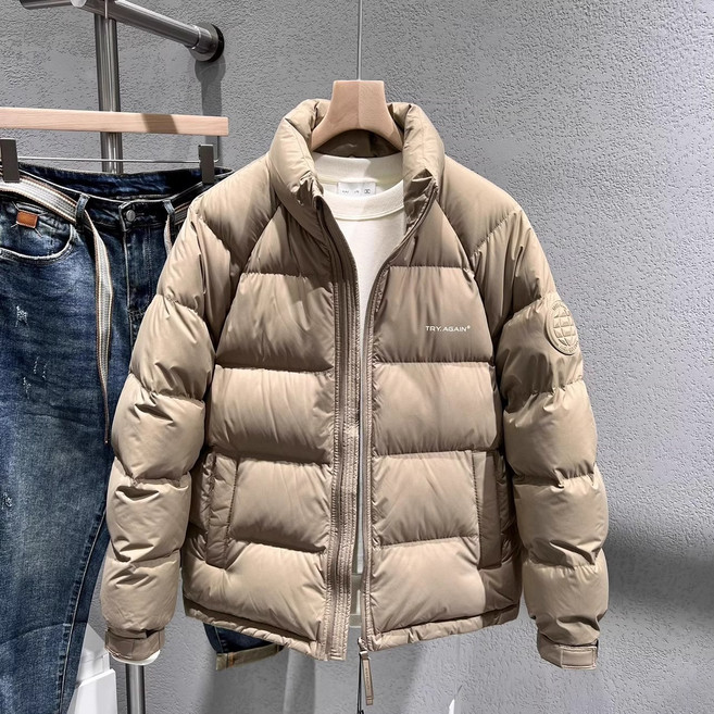潮流簡約男士立領 冬季新款寬松百搭 短款運動羽絨服