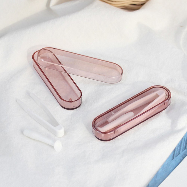 렌즈 착용 보조 도구 집게&봉 휴대용 위생 관리 세트 2개