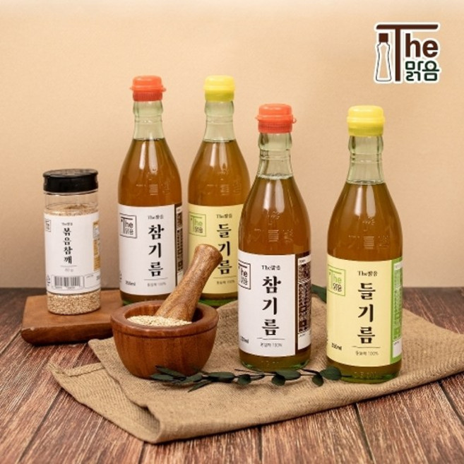 더맑음 The맑음 저온압착 참기름 350ml + 들기름, 2개