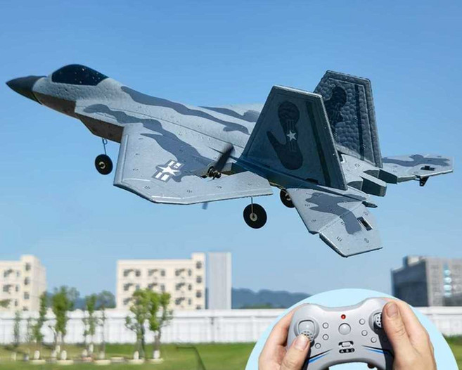 4채널 F22 RC 무선조정 비행기 전투기 EPP소재, J-20 파란색 배터리 5개(100분 비행), 1개
