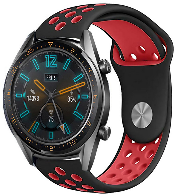 하푼 갤럭시 워치5프로 45mm 투톤 스포츠 스트랩, 레드-블랙(20mm)