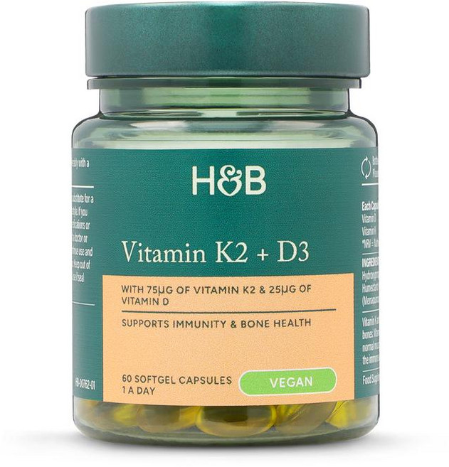 홀랜드앤바렛 비타민K2+D3 소프트젤 Holland & Barrett Vitamin K2 & Vitamin D3, 1개, 60정