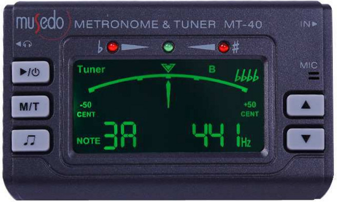 Cherub Musedo 三合一 冷光調音器 節拍器 校音器, 1個, MT-40 (國樂/G/B/V/U), 黑