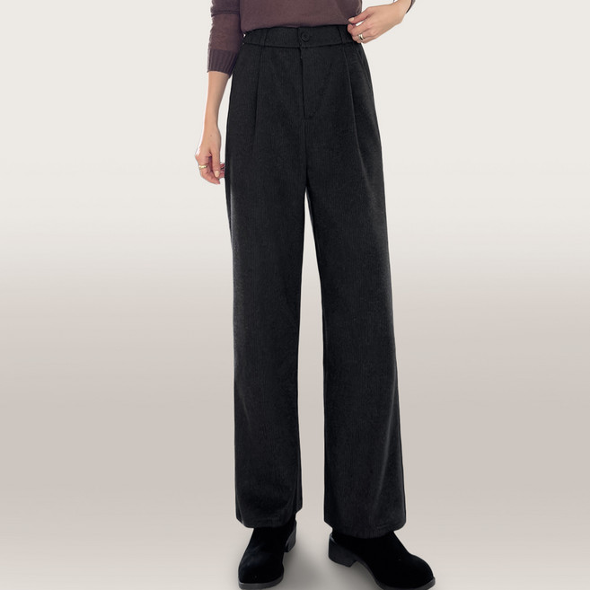 바이진 여성 와이드 슬랙스 뒷밴딩 정장 바지 팬츠