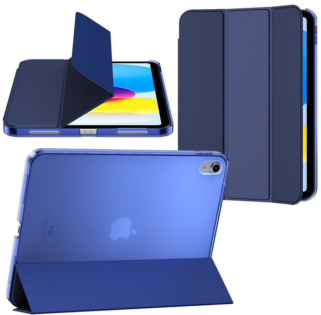 Gtang 아이패드 11세대 A16 10세대 10.9 마그네틱 반투명 슬림 거치대 케이스, Navy, 1개