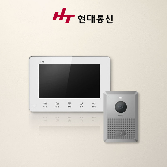 현대통신 7인치 매립형 디지털 인터폰 비디오폰 HAF-R1071 초인종 세트, HAF-R1071 초인종세트, 설치안함