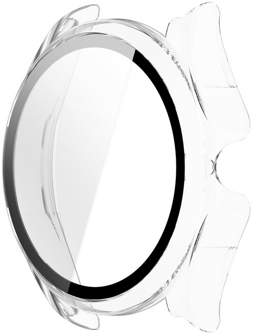 Huawei Watch Buds 2 PC+鋼化玻璃一體錶殼 透明保護殼, 透明白, 1個