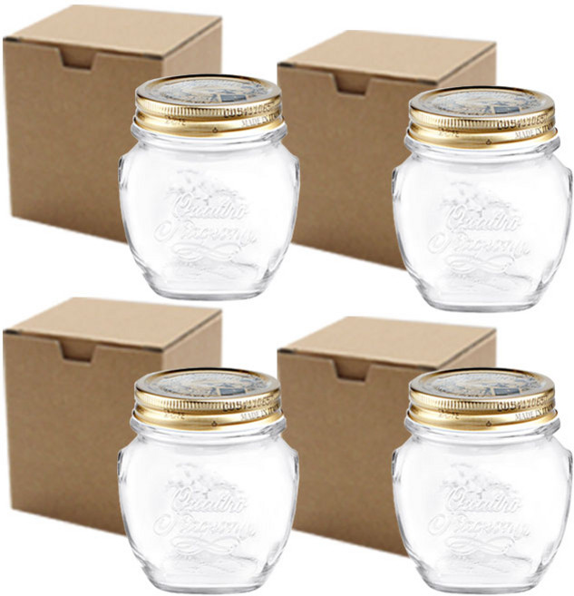 HHmall 보르미올리 콰트로 안포라 유리병 + 기프트박스 500ml 4세트, 4개