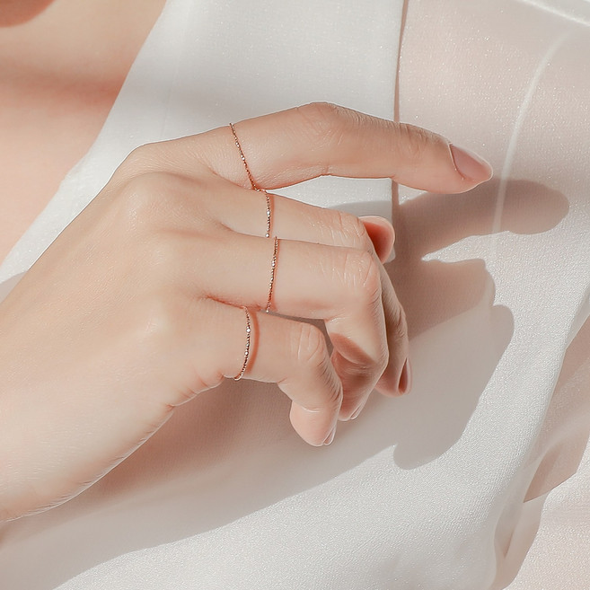 D102 패션 14K 퓨어 컷팅 실반지