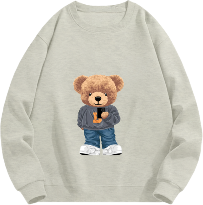 [LARIX] 래릭스 남성용 여성용 가을 맨투맨 심플 곰돌이 테디베어 스웻셔츠