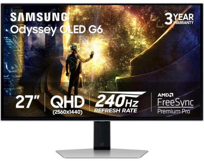 SAMSUNG 삼성 27인치 오디세이 OLED G6 G61SD QHD 및 QD-OLED 240Hz 003ms 프리싱크 프리미어 프로 게이밍 모니터 슬림 메탈 디자인 3년 보증, 240Hz Refresh Rate