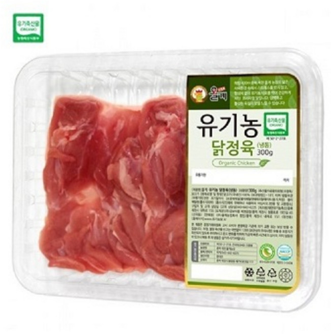 올계 자연방목 유기농닭다리살 냉동 닭정육, 300g, 5개